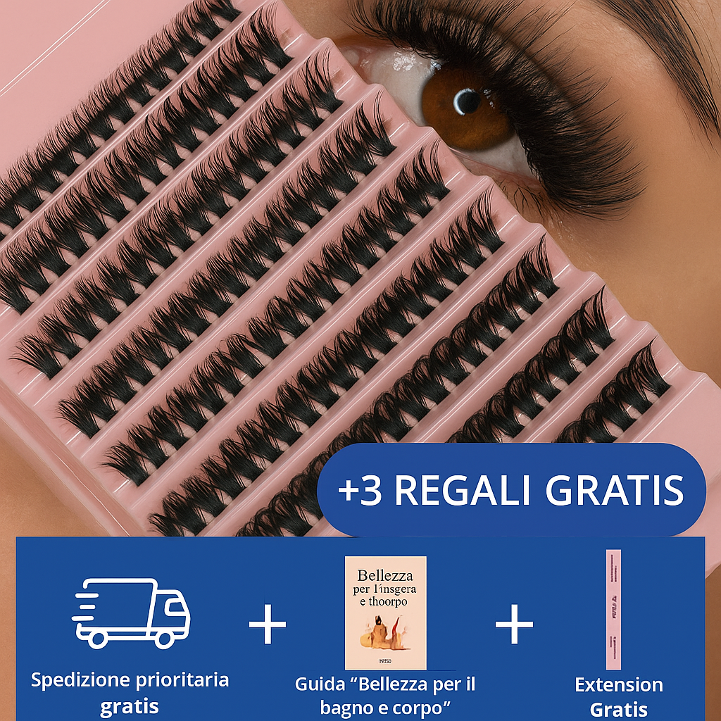 Lushanova™ Kit ciglia finte con extension